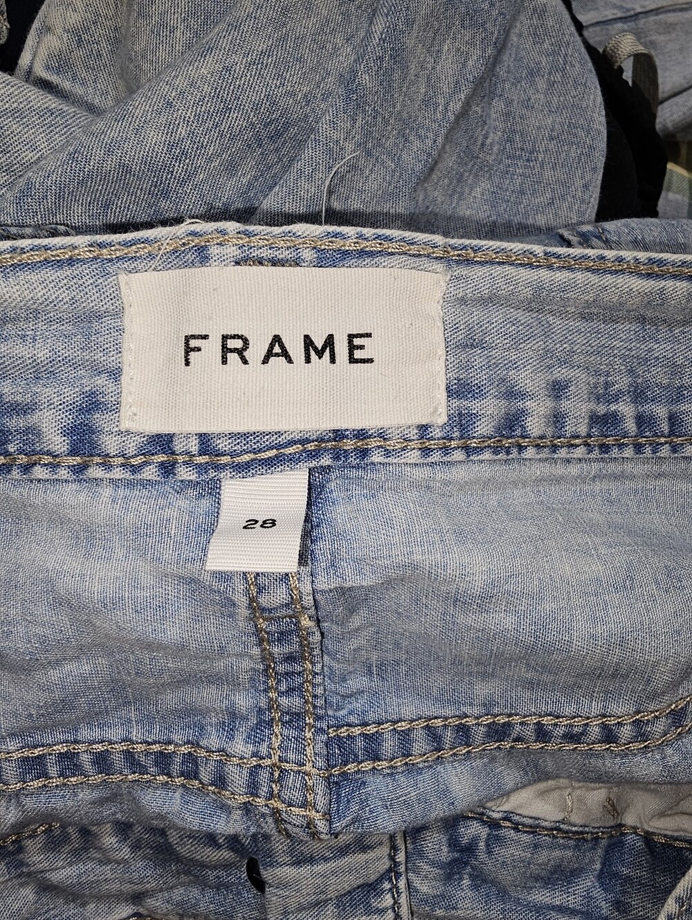 Frame Le Baggy Palazzo High-Rise Wide-Leg Recycled Cotton-Blend Denim Jeans Sz28 - Picture 11 of 13